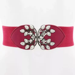 JEANS Vyöt>Stretchvyö helmillä ja strasseilla fuksia