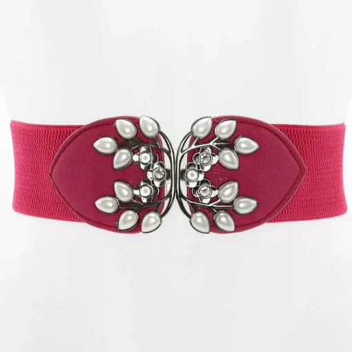 JEANS Vyöt>Stretchvyö helmillä ja strasseilla fuksia