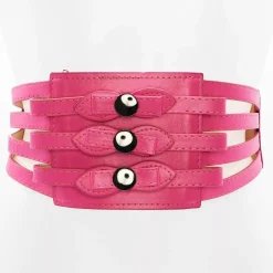 JEANS Vyöt>Stretchvyö keinonahkaruseteilla pinkki