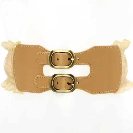 JEANS Vyöt>Stretchvyö pitsillä beige