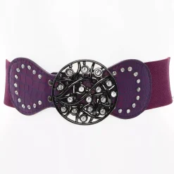 JEANS Vyöt>Stretchvyö pyöreällä soljella purppura