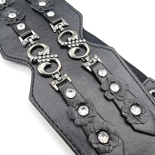 JEANS Vyöt>Stretchvyö strasseilla musta