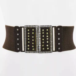 JEANS Vyöt>Stretchvyö strasseilla tummanruskea