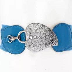 JEANS Vyöt>Stretchvyö strassilehdellä turkoosi