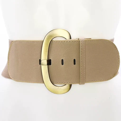 JEANS Vyöt>Stretchvyö suurella soljella beige