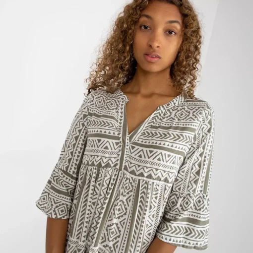 JEANS Minimekot>Sublevel Eco Tabitha kuvioitu mekko khaki