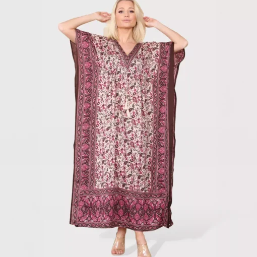JEANS Tunikat>Sumel Paisley kaftaani fuksia/ruskea