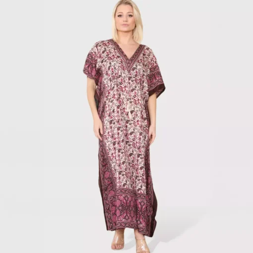 JEANS Tunikat>Sumel Paisley kaftaani fuksia/ruskea
