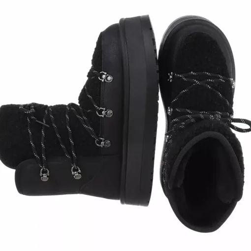 JEANS Kengät>Teddypintaiset nilkkurit musta