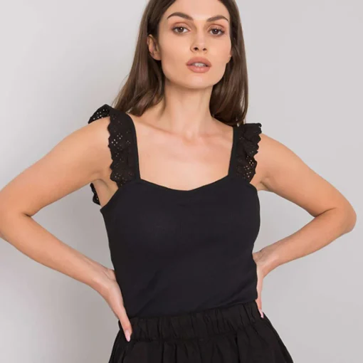 JEANS Lyhythihaiset Paidat Ja Topit>The Fancy Amanis ribbitoppi musta