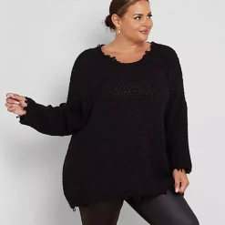 JEANS Plus!>TLL Alexxa neulepaita musta