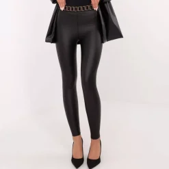 JEANS Leggingsit>Trendy.ing Deco Belt keinonahkaleggingsit musta
