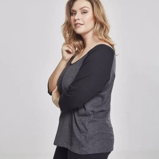 JEANS Pitkähihaiset Paidat | Plus!>Urban Classics 3/4 CT Raglan paita harmaa