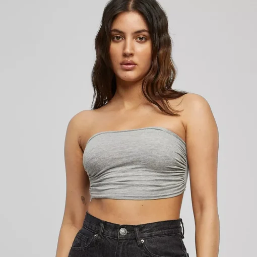 JEANS Lyhythihaiset Paidat Ja Topit>Urban Classics bandeautoppi vaaleanharmaa