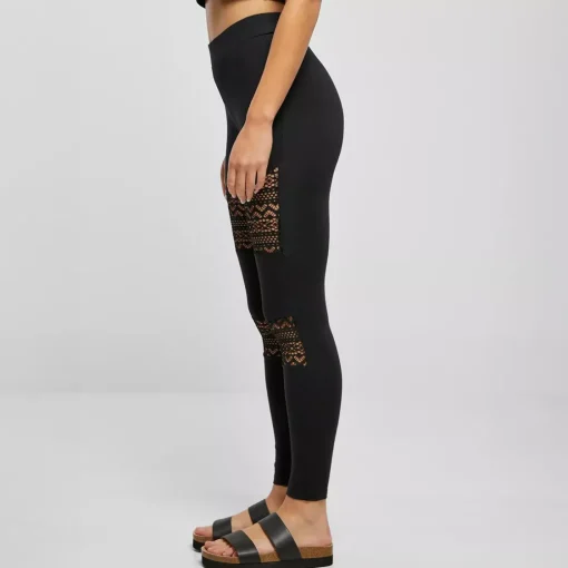 JEANS Leggingsit | Plus!>Urban Classics Crochet Lace leggingsit musta