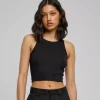 JEANS Lyhythihaiset Paidat Ja Topit>Urban Classics Crop ribbitoppi musta