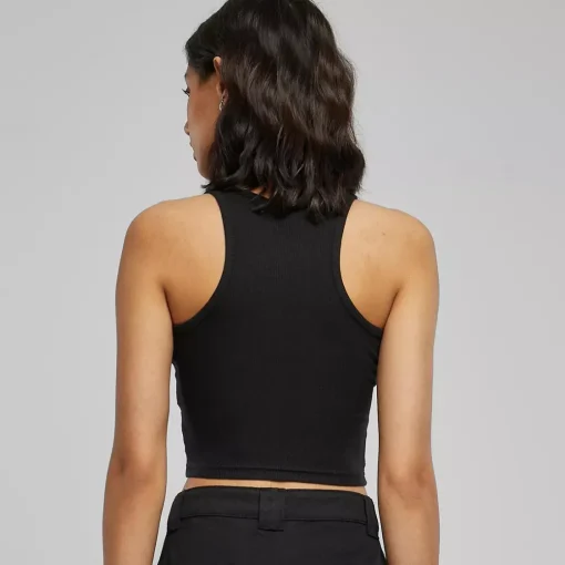 JEANS Lyhythihaiset Paidat Ja Topit>Urban Classics Crop ribbitoppi musta