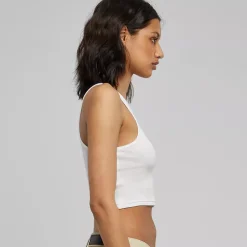 JEANS Lyhythihaiset Paidat Ja Topit></noscript>Urban Classics Crop ribbitoppi valkoinen
