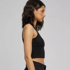 JEANS Lyhythihaiset Paidat Ja Topit></noscript>Urban Classics Crop ribbitoppi musta