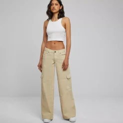 JEANS Lyhythihaiset Paidat Ja Topit></noscript>Urban Classics Crop ribbitoppi valkoinen