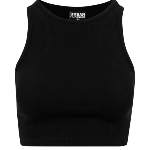 JEANS Lyhythihaiset Paidat Ja Topit>Urban Classics Crop ribbitoppi musta
