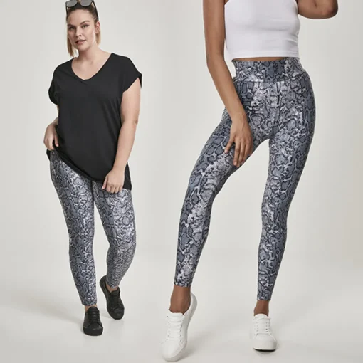 JEANS Leggingsit>Urban Classics High Waist leggingsit harmaa/käärmekuvio