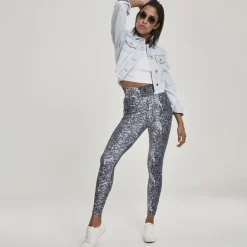 JEANS Leggingsit></noscript>Urban Classics High Waist leggingsit harmaa/käärmekuvio