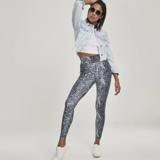 JEANS Leggingsit>Urban Classics High Waist leggingsit harmaa/käärmekuvio