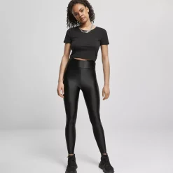 JEANS Leggingsit | Plus!></noscript>Urban Classics Highwaist Shiny leggingsit musta
