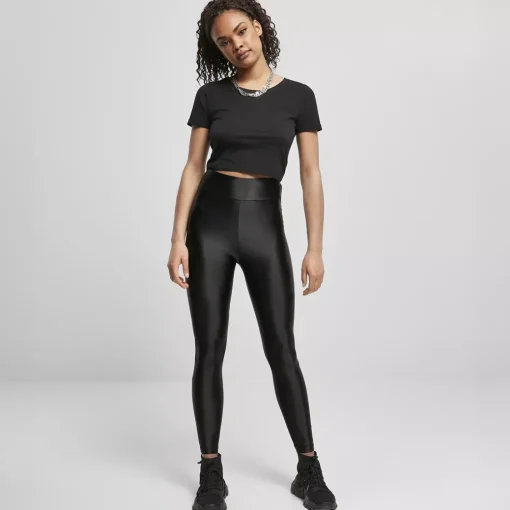 JEANS Leggingsit | Plus!>Urban Classics Highwaist Shiny leggingsit musta