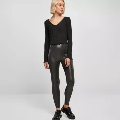JEANS Leggingsit | Plus!></noscript>Urban Classics Highwaist Glamours leggingsit musta