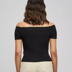 JEANS Lyhythihaiset Paidat Ja Topit>Urban Classics Off-Shoulder Rib paita musta