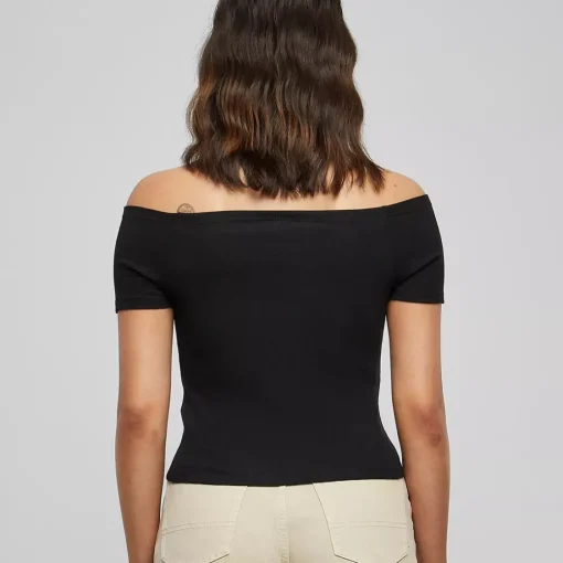 JEANS Lyhythihaiset Paidat Ja Topit>Urban Classics Off-Shoulder Rib paita musta
