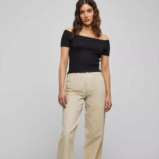 JEANS Lyhythihaiset Paidat Ja Topit>Urban Classics Off-Shoulder Rib paita musta