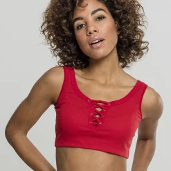 JEANS Lyhythihaiset Paidat Ja Topit>Urban Classics Rib Short toppi punainen