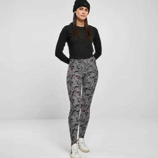 JEANS Leggingsit | Plus!>Urban Classics Soft AOP Leggingsit blacknewpaisley