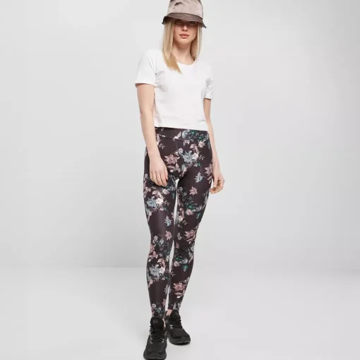 JEANS Leggingsit | Plus!>Urban Classics Soft AOP Leggingsit blacksoftflower