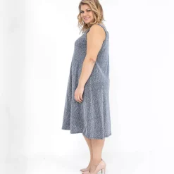 JEANS Midimekot | Plus!>2W Paris Chic kimaltava mekko hopea