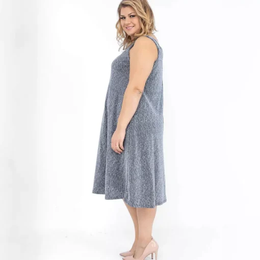 JEANS Midimekot | Plus!>2W Paris Chic kimaltava mekko hopea