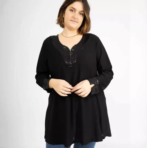 JEANS Tunikat | Plus!>2W Paris Faire tunika musta