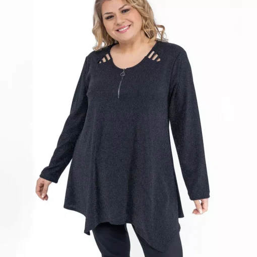 JEANS Pitkähihaiset Paidat | Plus!>2W Paris Latoya kimaltava paita musta