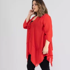 JEANS Takit | Plus!>2W Paris Marya sifonkijakku punainen