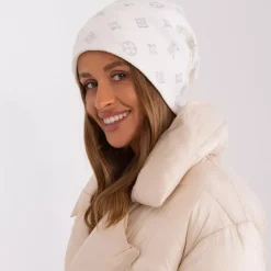 JEANS Talvipäähineet>Wool Fashion neulepipo strasseilla valkoinen