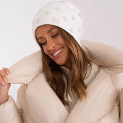JEANS Talvipäähineet>Wool Fashion neulepipo strasseilla valkoinen