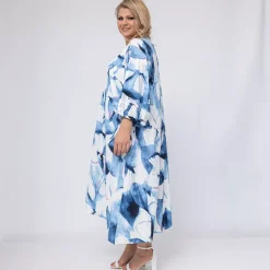 JEANS Plus!></noscript>World Bessi sinikuvioinen kimonomekko