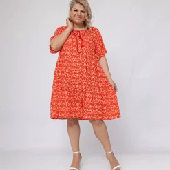 JEANS Tunikat | Plus!>World Ebba viskoosinen tunikamekko punainen