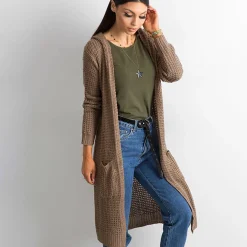 JEANS Takit></noscript>Yups neuletakki hupulla vaaleanruskea