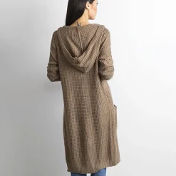 JEANS Takit></noscript>Yups neuletakki hupulla vaaleanruskea