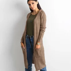 JEANS Takit></noscript>Yups neuletakki hupulla vaaleanruskea